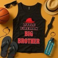 Little Fireman Big Brother Tank Top thumb 4
