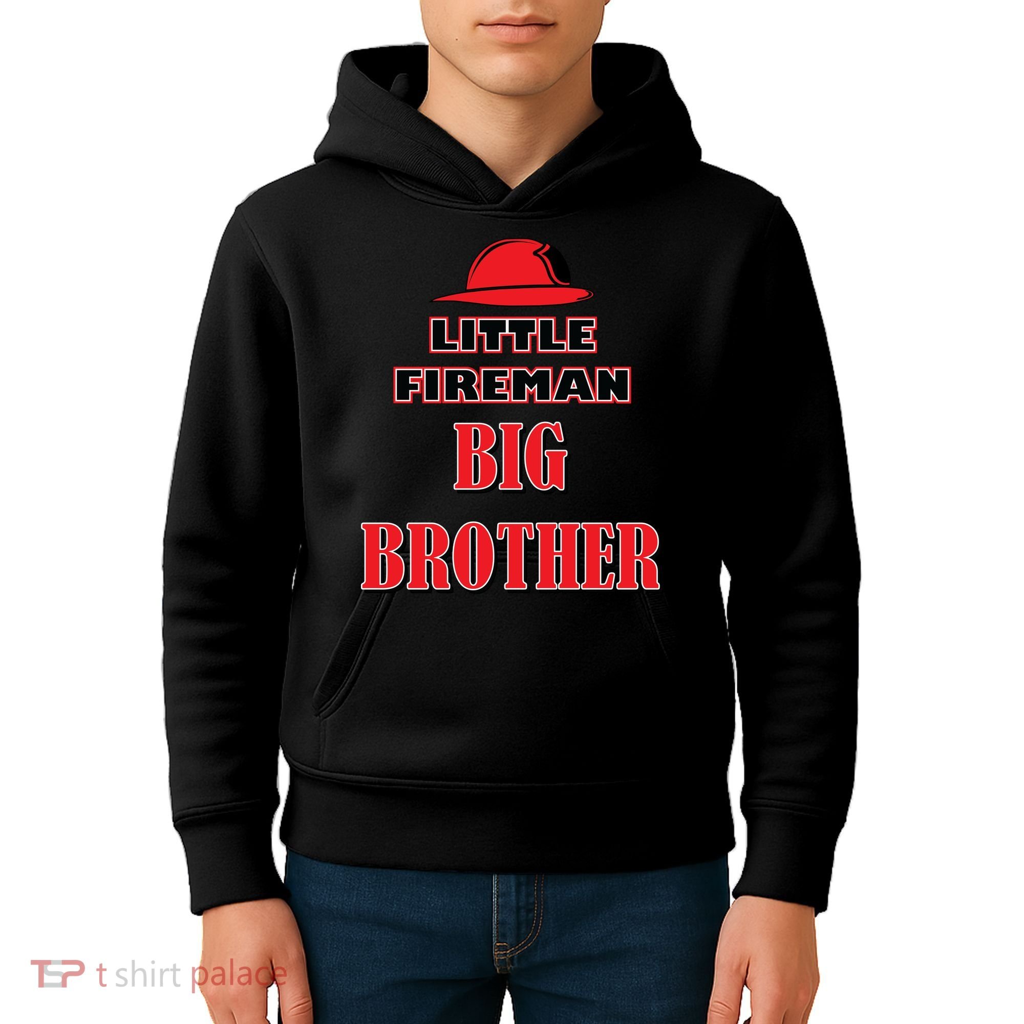 Little Fireman Big Brother Kids Hoodie