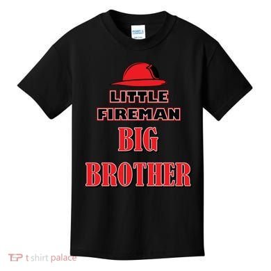 Little Fireman Big Brother Kids T-Shirt