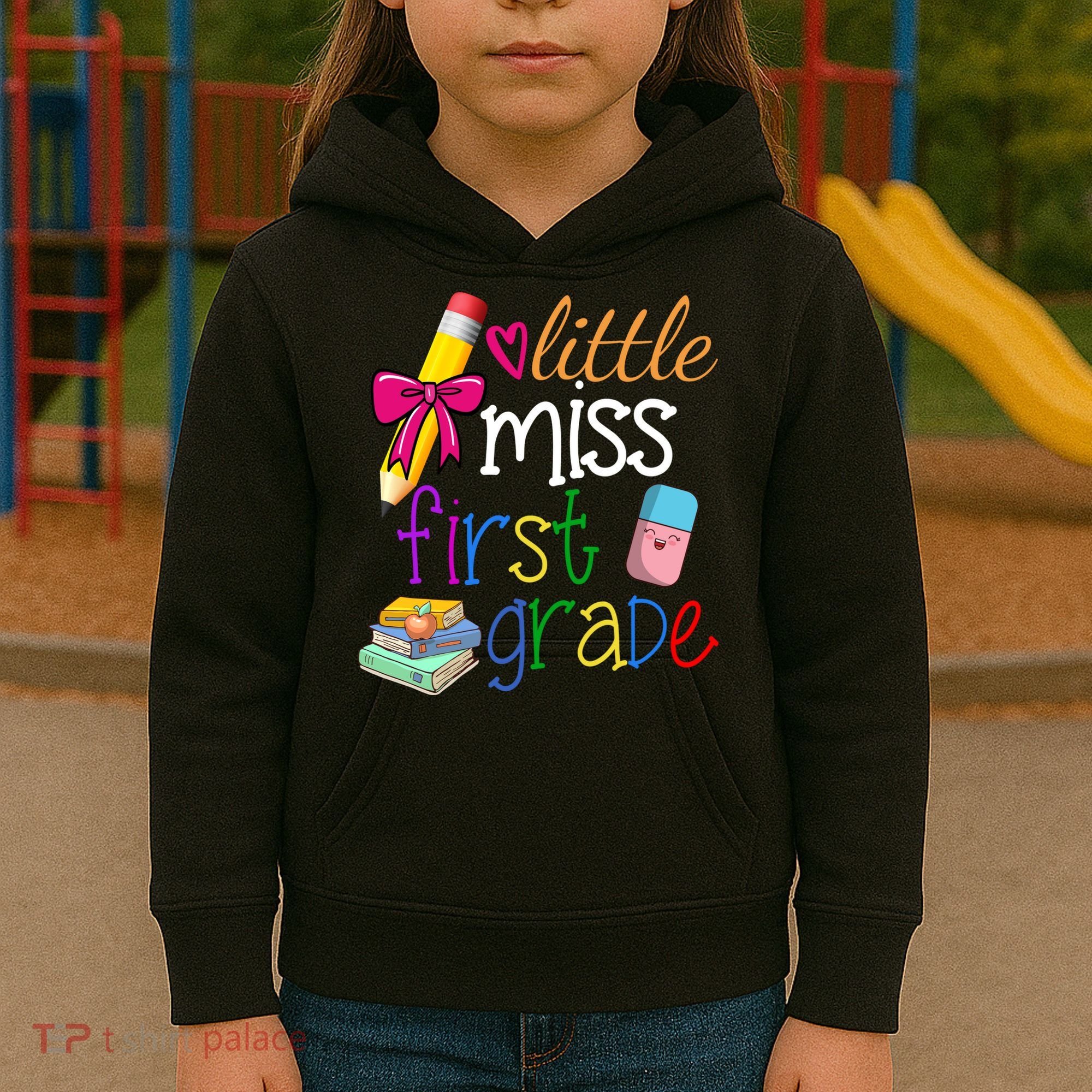 Little Miss First Grade Kids Hoodie