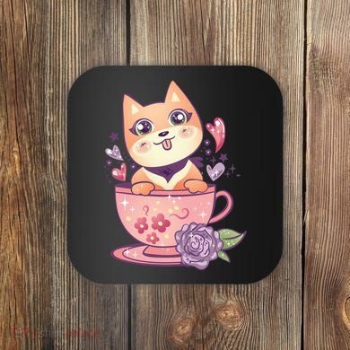 Little Teacup Dog Anime Coaster