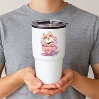 Little Teacup Dog Anime Tumbler thumb 2
