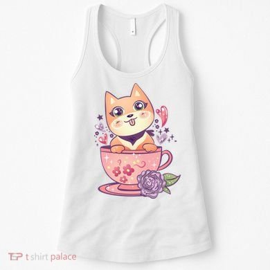 Little Teacup Dog Anime Women's Tank Top