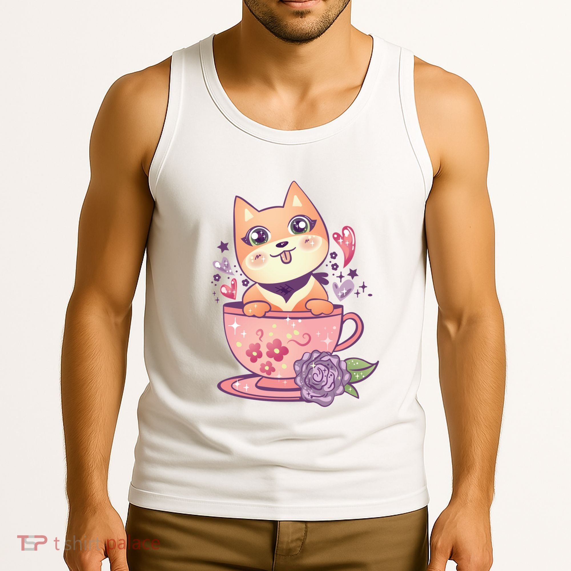 Little Teacup Dog Anime Tank Top