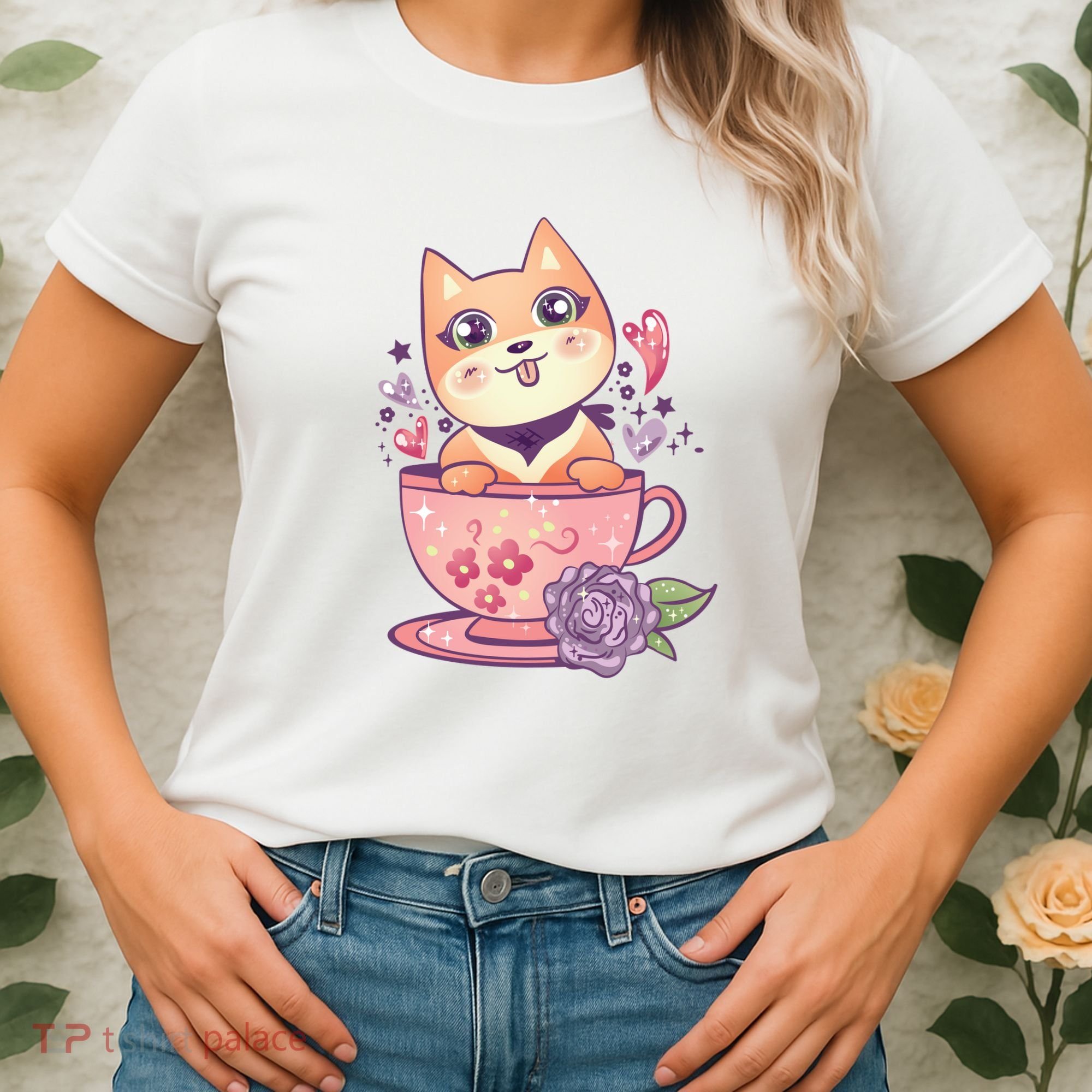Little Teacup Dog Anime Women's T-Shirt