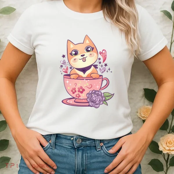 Little Teacup Dog Anime Women's T-Shirt