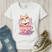 Little Teacup Dog Anime Women's T-Shirt thumb 3