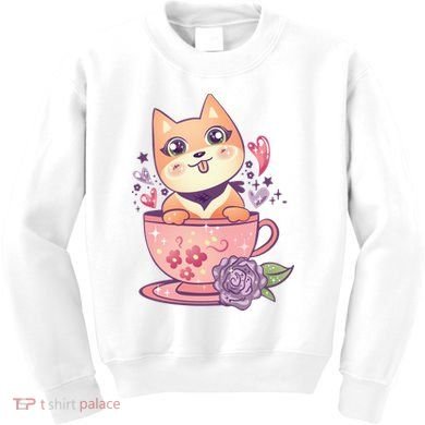 Little Teacup Dog Anime Kids Sweatshirt