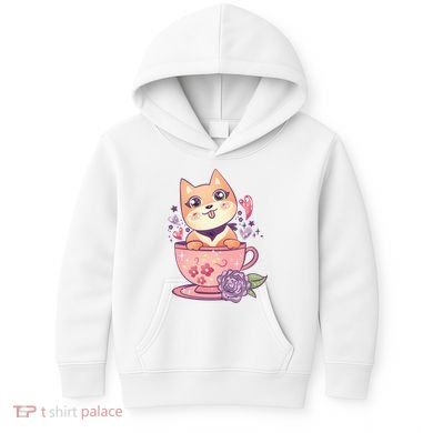 Little Teacup Dog Anime Kids Hoodie