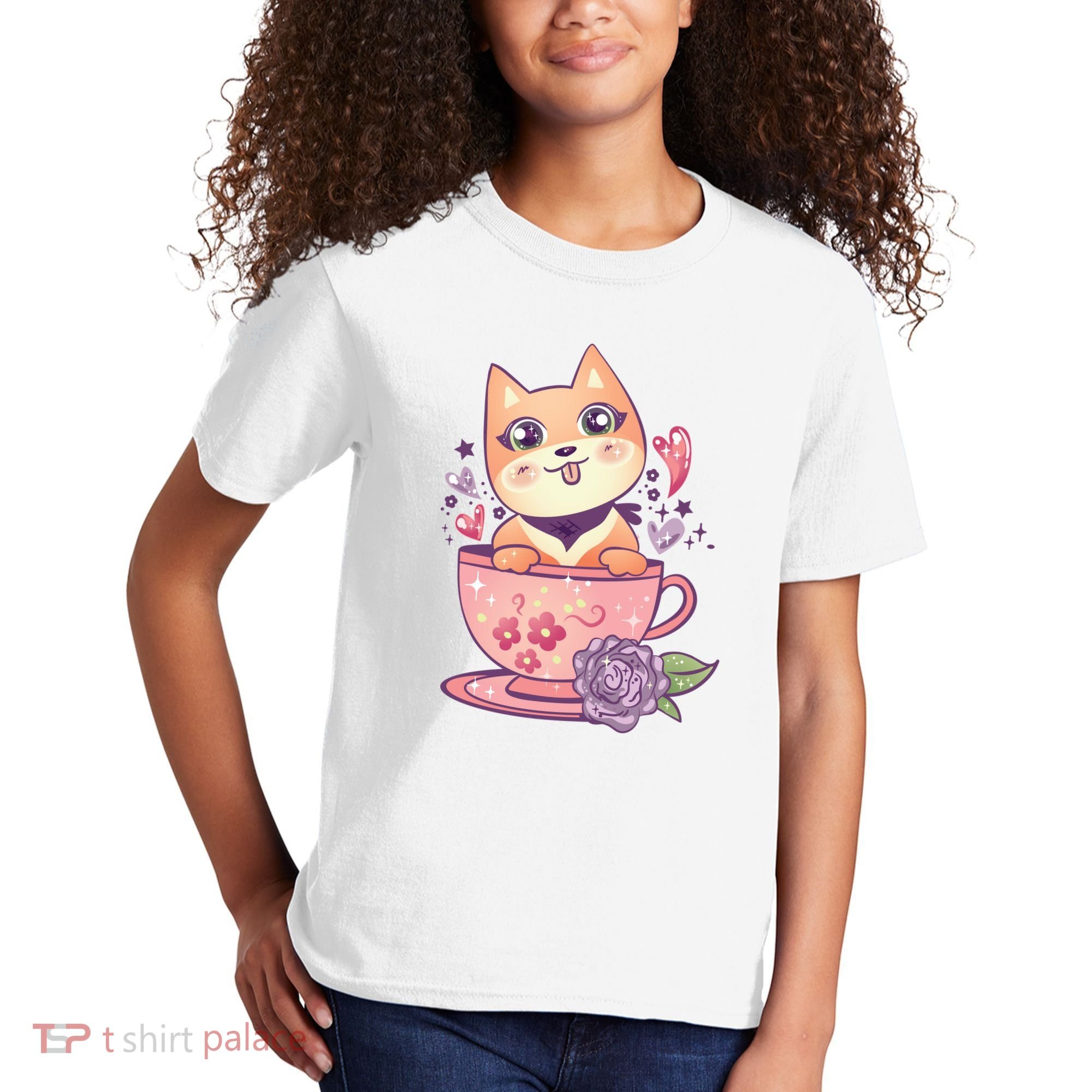 Little Teacup Dog Anime Kids T-Shirt