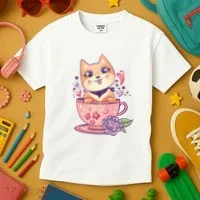 Little Teacup Dog Anime Kids T-Shirt thumb 3