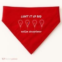 Light It Up Red Autism Acceptance USA-Made Doggie Bandana thumb 0