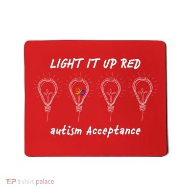 Light It Up Red Autism Acceptance Mousepad