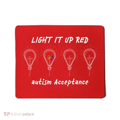 Light It Up Red Autism Acceptance Mousepad