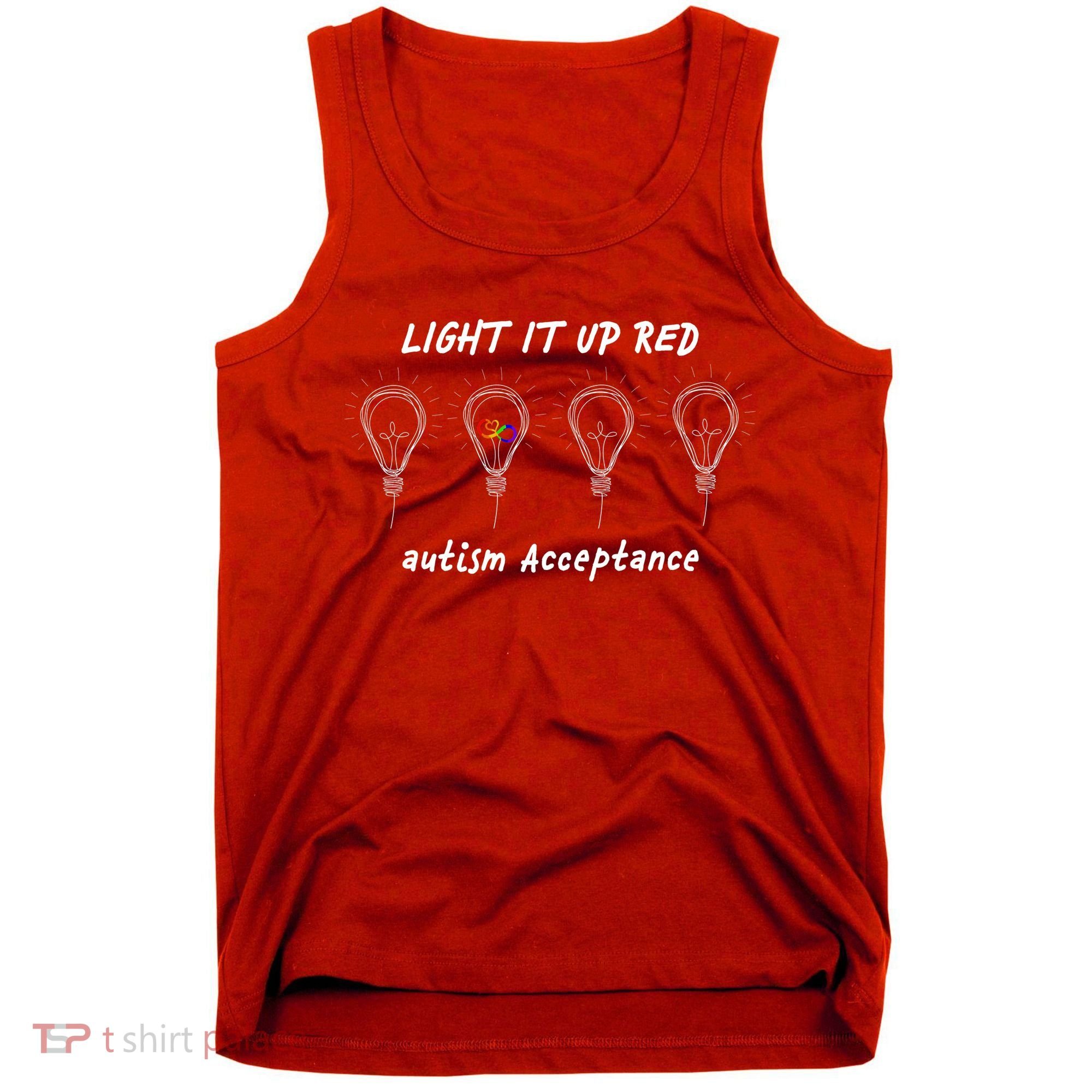 Light It Up Red Autism Acceptance Tank Top