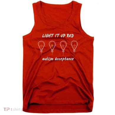 Light It Up Red Autism Acceptance Tank Top