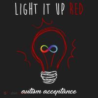 Light It Up Red Autism Acceptance Awareness Women's Sweatshirt thumb 2
