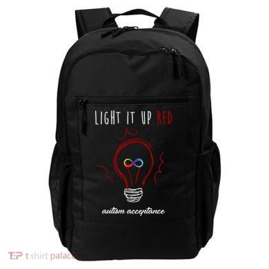 Light It Up Red Autism Acceptance Awareness Backpack