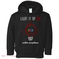 Light It Up Red Autism Acceptance Awareness Toddler Hoodie thumb 0