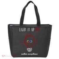 Light It Up Red Autism Acceptance Awareness Tote Bag thumb 0