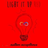Light It Up Red Autism Acceptance Awareness Santa Hat thumb 1