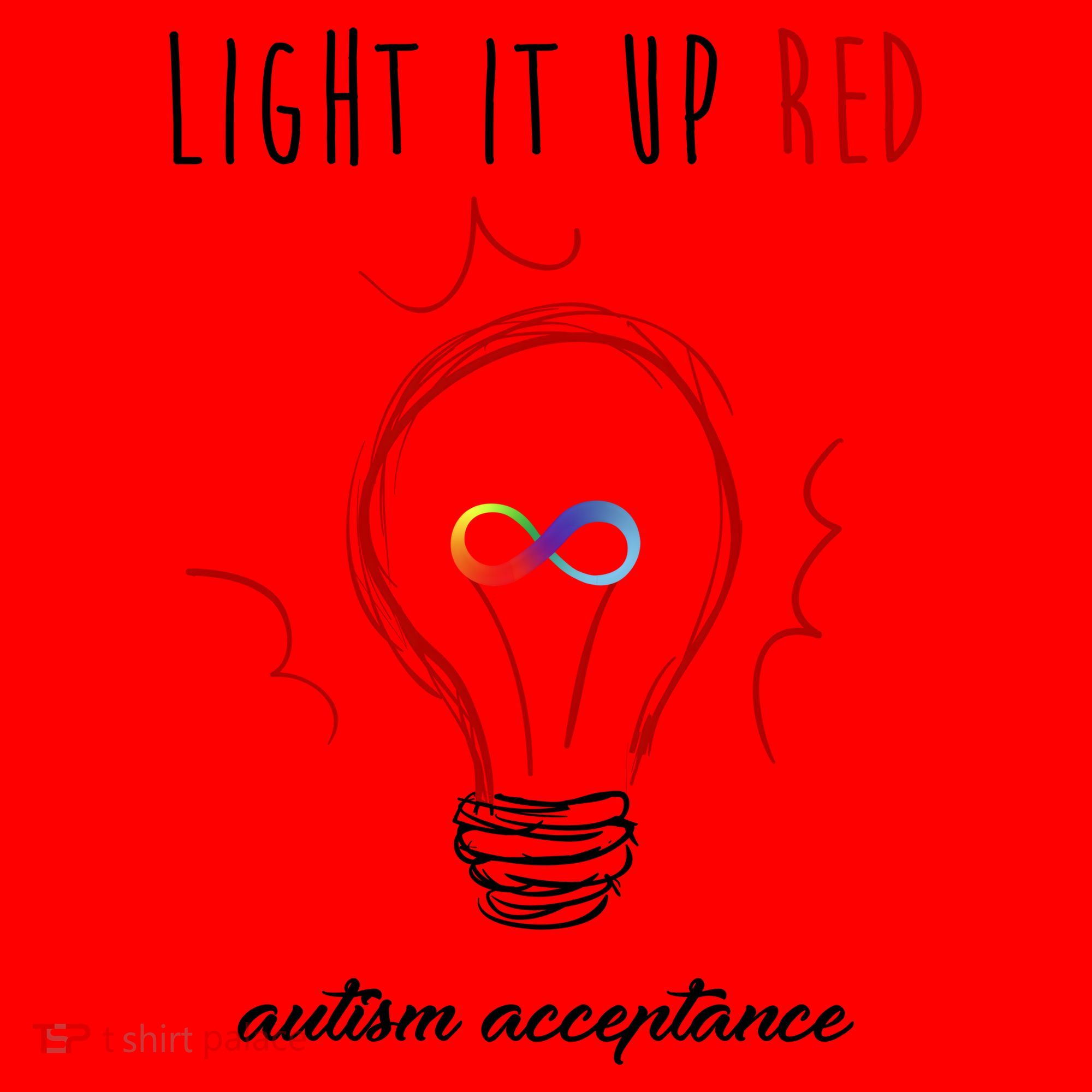 Light It Up Red Autism Acceptance Awareness Santa Hat