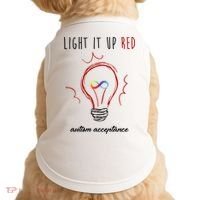 Light It Up Red Autism Acceptance Awareness Doggie Tank thumb 0