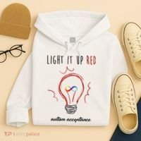 Light It Up Red Autism Acceptance Awareness Hoodie thumb 4