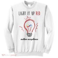 Light It Up Red Autism Acceptance Awareness Sweatshirt thumb 0