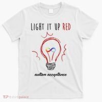 Light It Up Red Autism Acceptance Awareness T-Shirt thumb 0