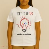 Light It Up Red Autism Acceptance Awareness T-Shirt thumb 4