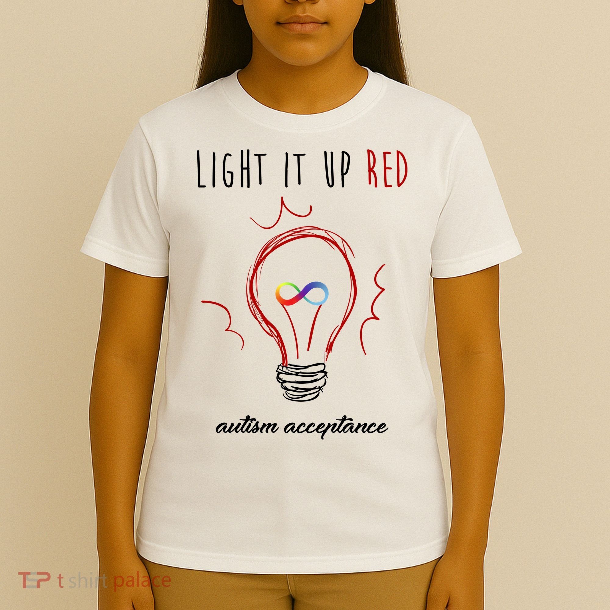 Light It Up Red Autism Acceptance Awareness T-Shirt