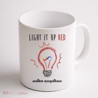 Light It Up Red Autism Acceptance Awareness Coffee Mug thumb 1