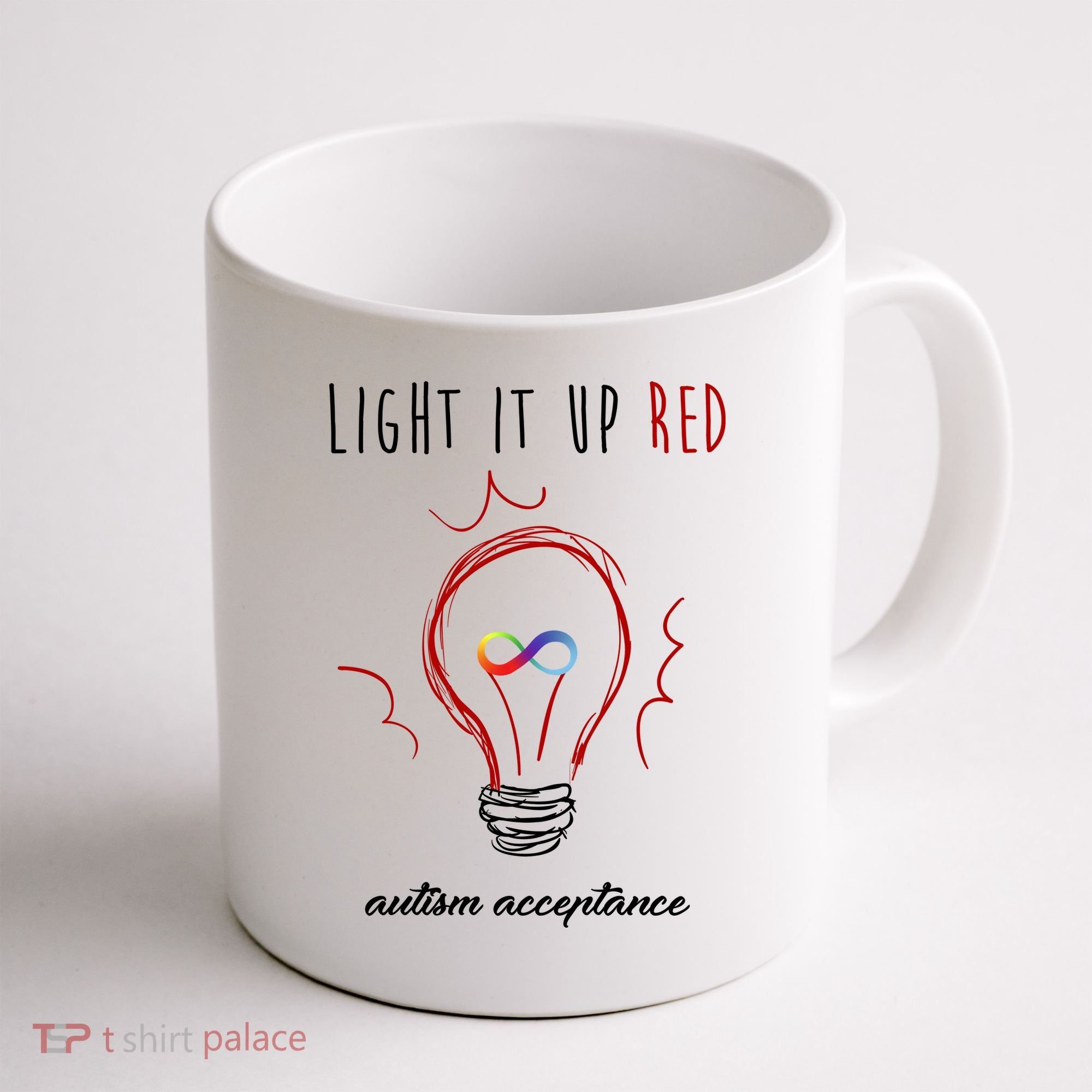 Light It Up Red Autism Acceptance Awareness Coffee Mug