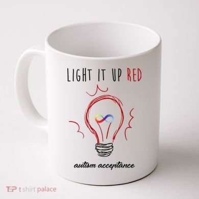 Light It Up Red Autism Acceptance Awareness Coffee Mug
