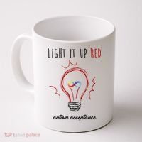 Light It Up Red Autism Acceptance Awareness Coffee Mug thumb 0