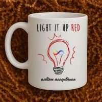 Light It Up Red Autism Acceptance Awareness Coffee Mug thumb 2