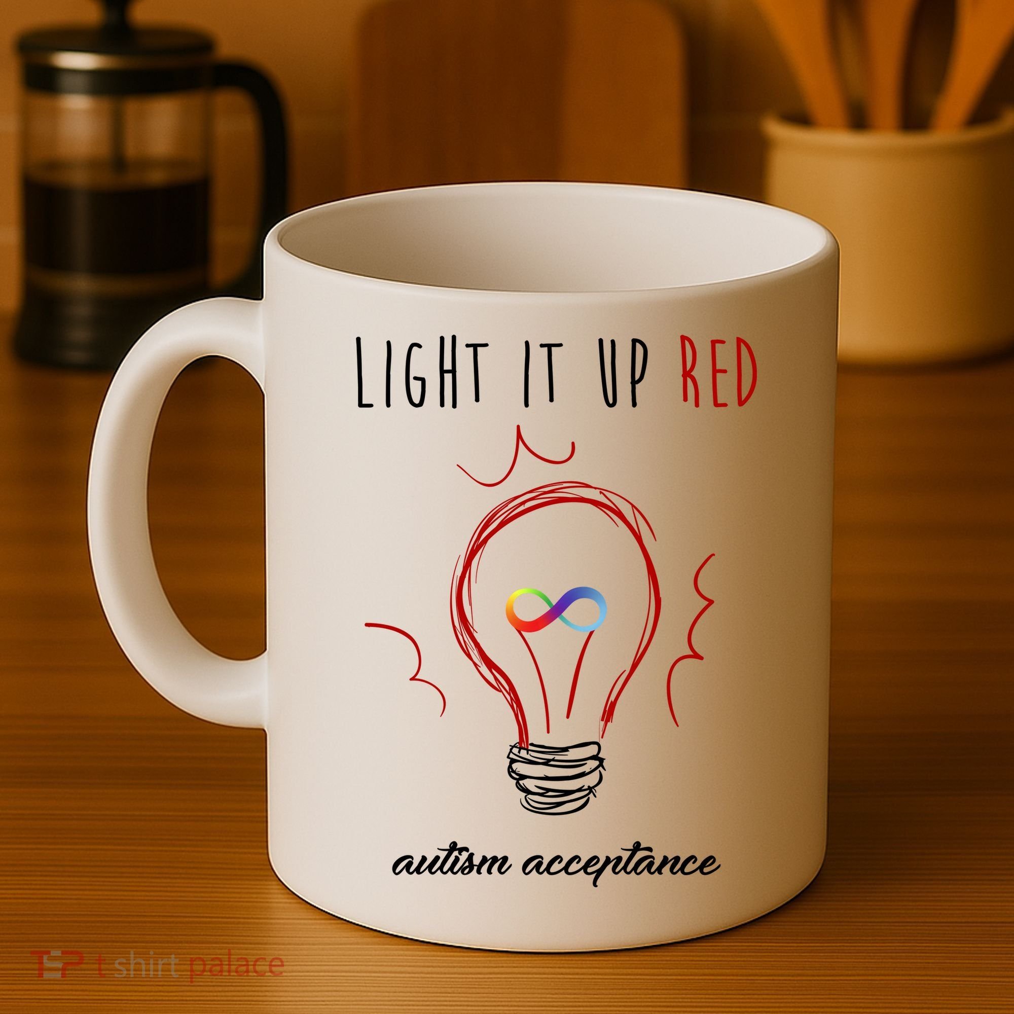 Light It Up Red Autism Acceptance Awareness Coffee Mug