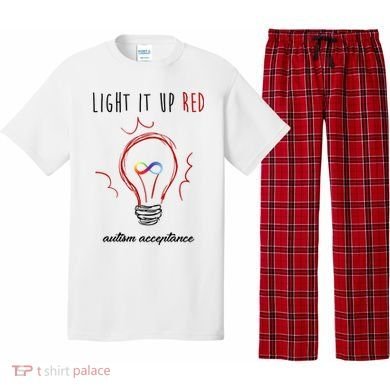 Light It Up Red Autism Acceptance Awareness Pajama Set