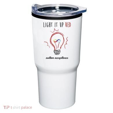 Light It Up Red Autism Acceptance Awareness Tumbler
