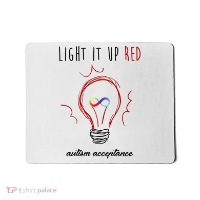Light It Up Red Autism Acceptance Awareness Mousepad