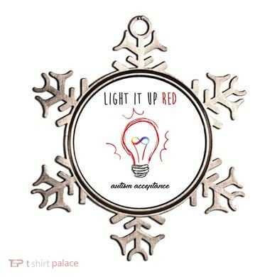 Light It Up Red Autism Acceptance Awareness Ornament