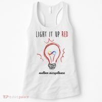 Light It Up Red Autism Acceptance Awareness Women's Tank Top thumb 0