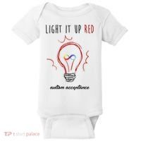 Light It Up Red Autism Acceptance Awareness Baby Bodysuit thumb 0