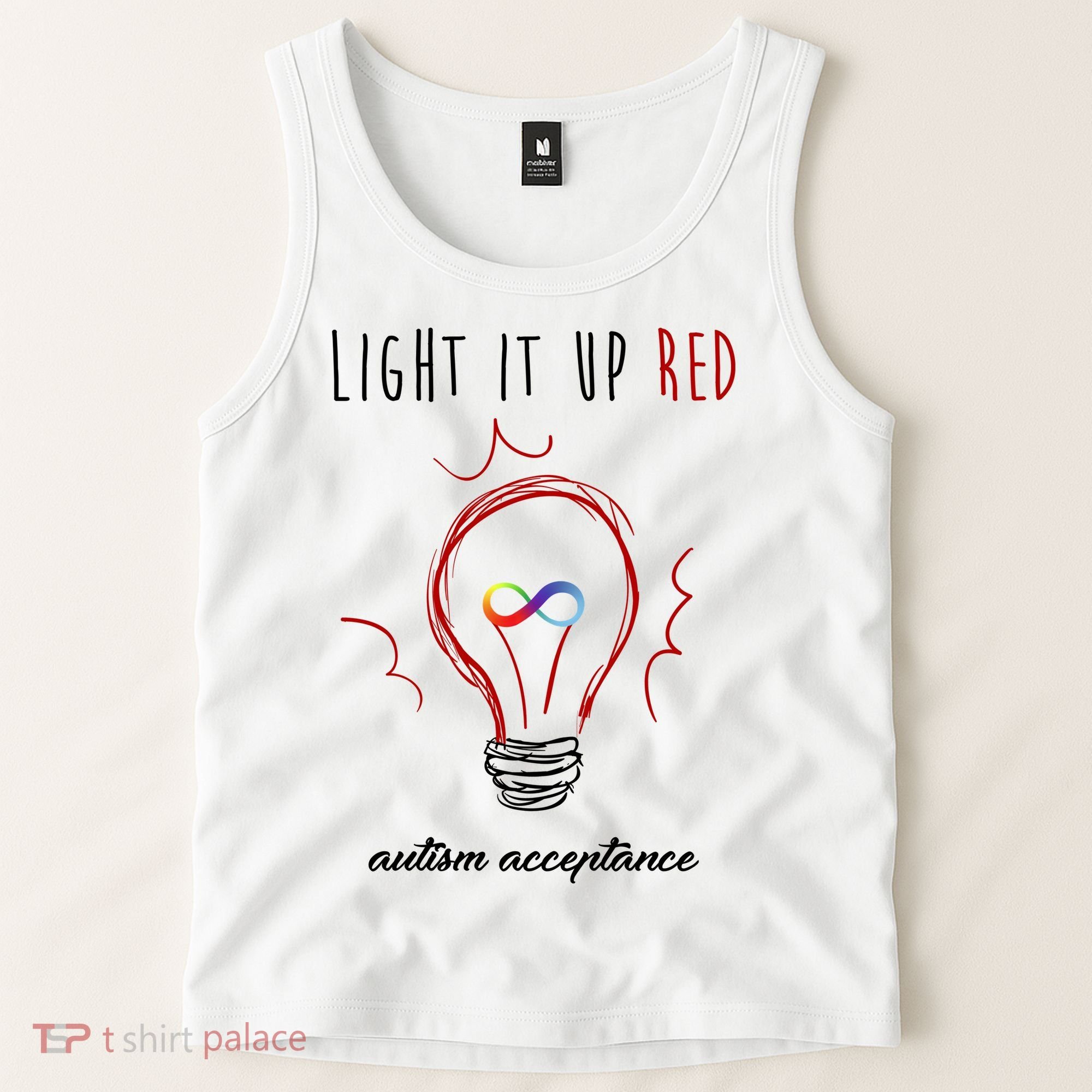 Light It Up Red Autism Acceptance Awareness Tank Top
