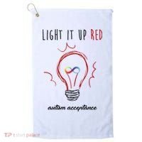 Light It Up Red Autism Acceptance Awareness Golf Towel thumb 0