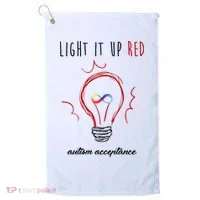 Light It Up Red Autism Acceptance Awareness Golf Towel thumb 0