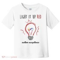 Light It Up Red Autism Acceptance Awareness Toddler T-Shirt thumb 0