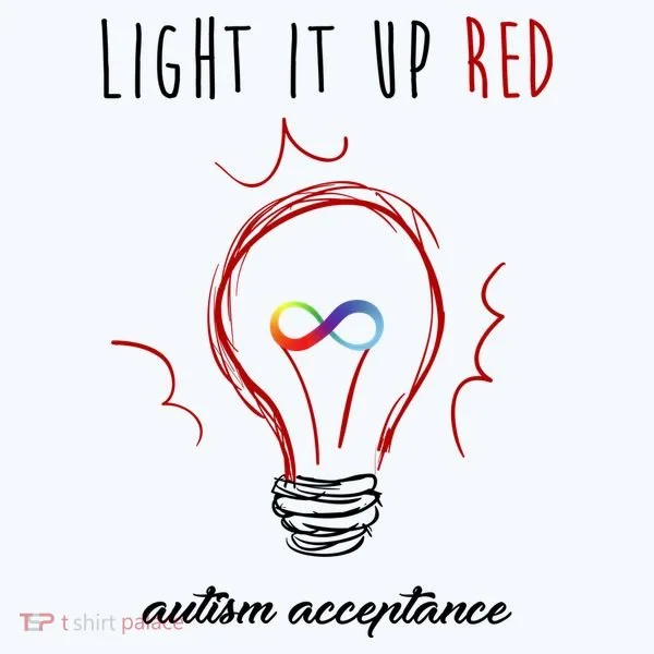 Light It Up Red Autism Acceptance Awareness Toddler T-Shirt