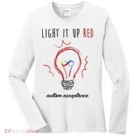 Light It Up Red Autism Acceptance Awareness Women's Long Sleeve Shirt thumb 0